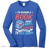 Reading Book About Anti Gravity Funny Science Physicist Gift Women's Long Sleeve Shirt thumb 0