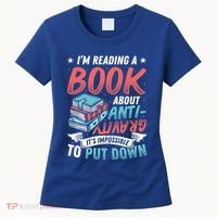 Reading Book About Anti Gravity Funny Science Physicist Gift Women's T-Shirt thumb 0