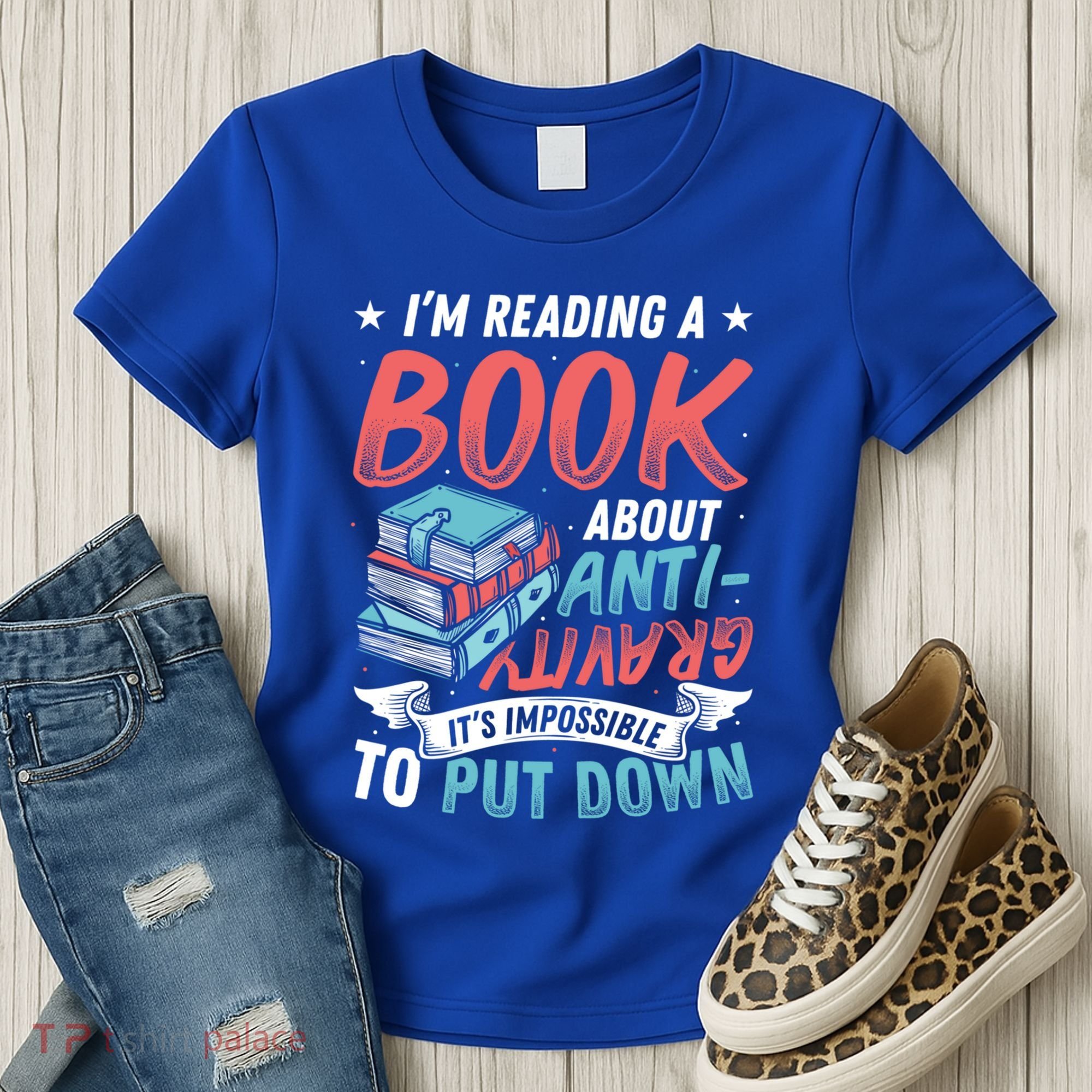 Reading Book About Anti Gravity Funny Science Physicist Gift Women's T-Shirt