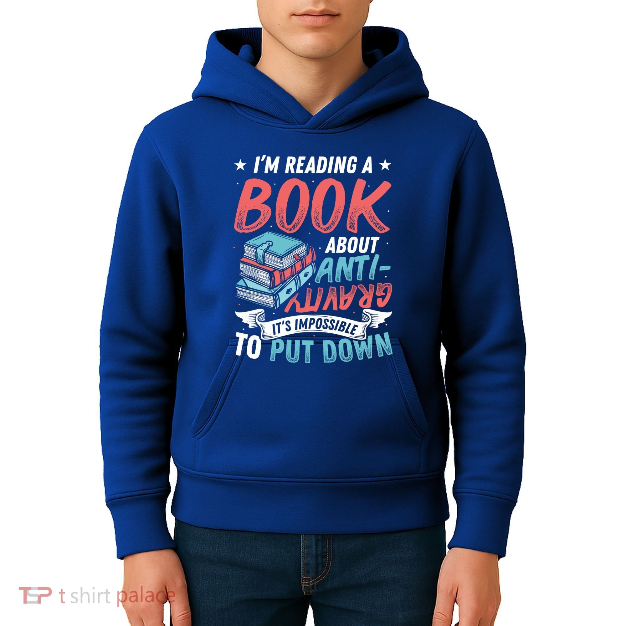 Reading Book About Anti Gravity Funny Science Physicist Gift Kids Hoodie