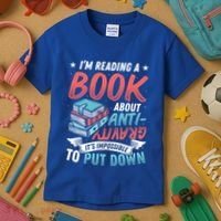 Reading Book About Anti Gravity Funny Science Physicist Gift Kids T-Shirt thumb 3