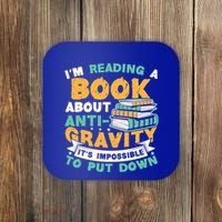 Reading Book About Anti Gravity Funny Science Physicist Gift Coaster thumb 0