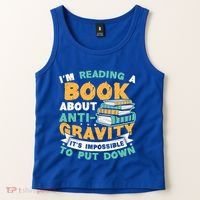 Reading Book About Anti Gravity Funny Science Physicist Gift Tank Top thumb 2