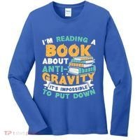 Reading Book About Anti Gravity Funny Science Physicist Gift Women's Long Sleeve Shirt thumb 0