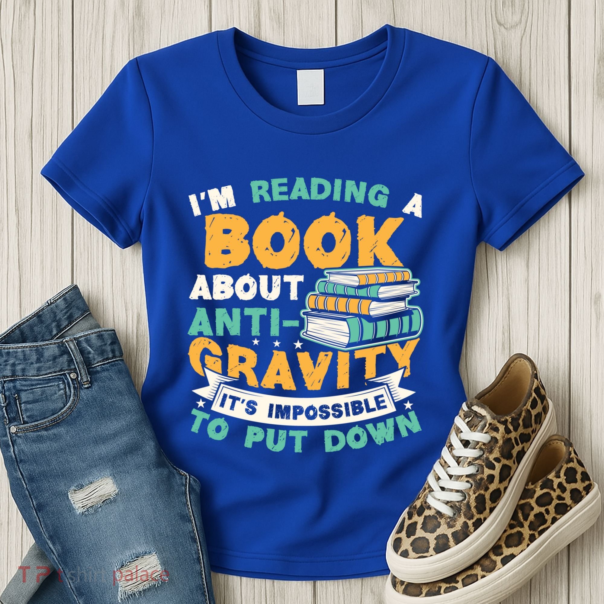 Reading Book About Anti Gravity Funny Science Physicist Gift Women's T-Shirt