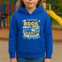 Reading Book About Anti Gravity Funny Science Physicist Gift Kids Hoodie thumb 3