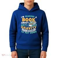 Reading Book About Anti Gravity Funny Science Physicist Gift Kids Hoodie thumb 4