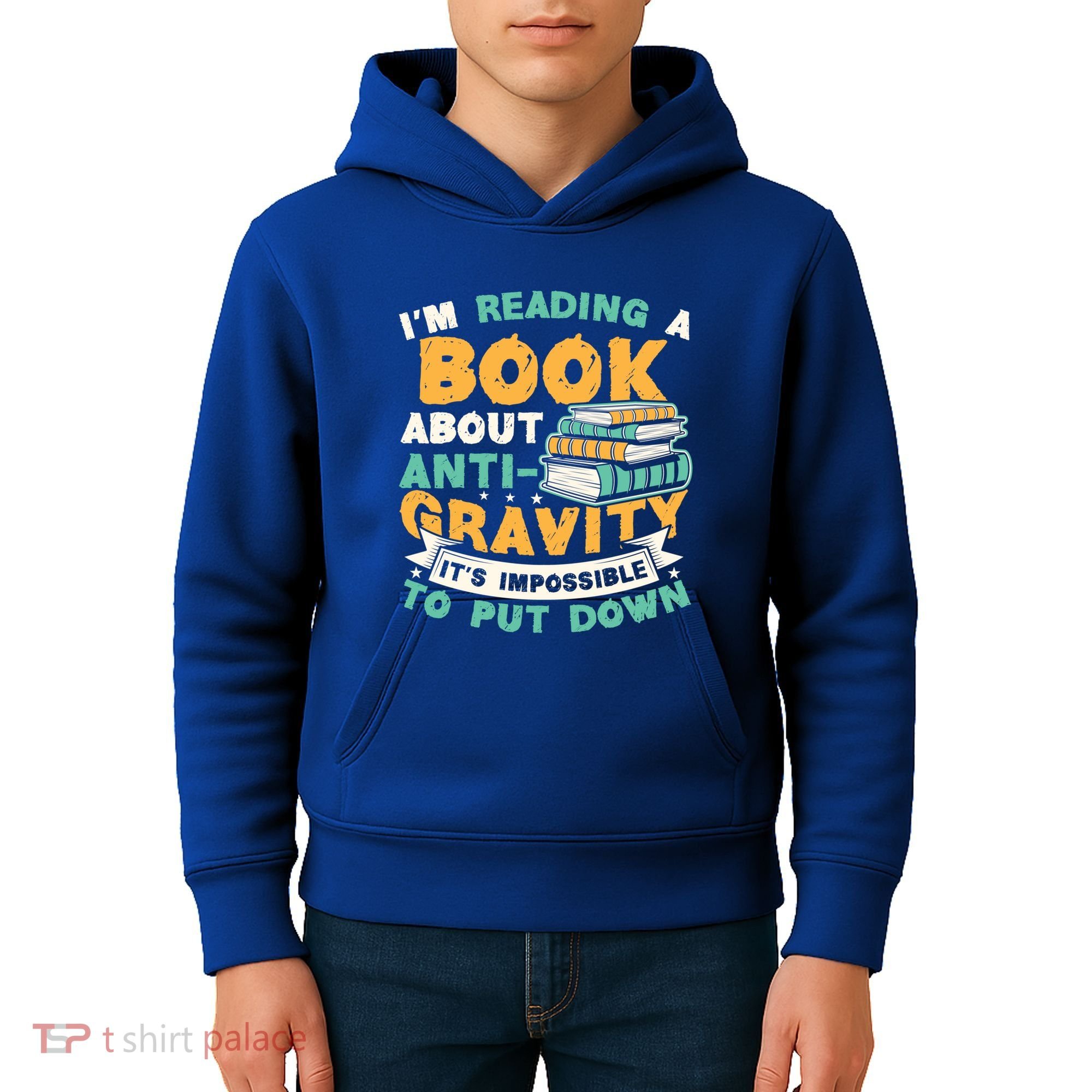 Reading Book About Anti Gravity Funny Science Physicist Gift Kids Hoodie