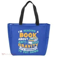 Reading Book About Anti Gravity Funny Science Physicist Gift Tote Bag thumb 0