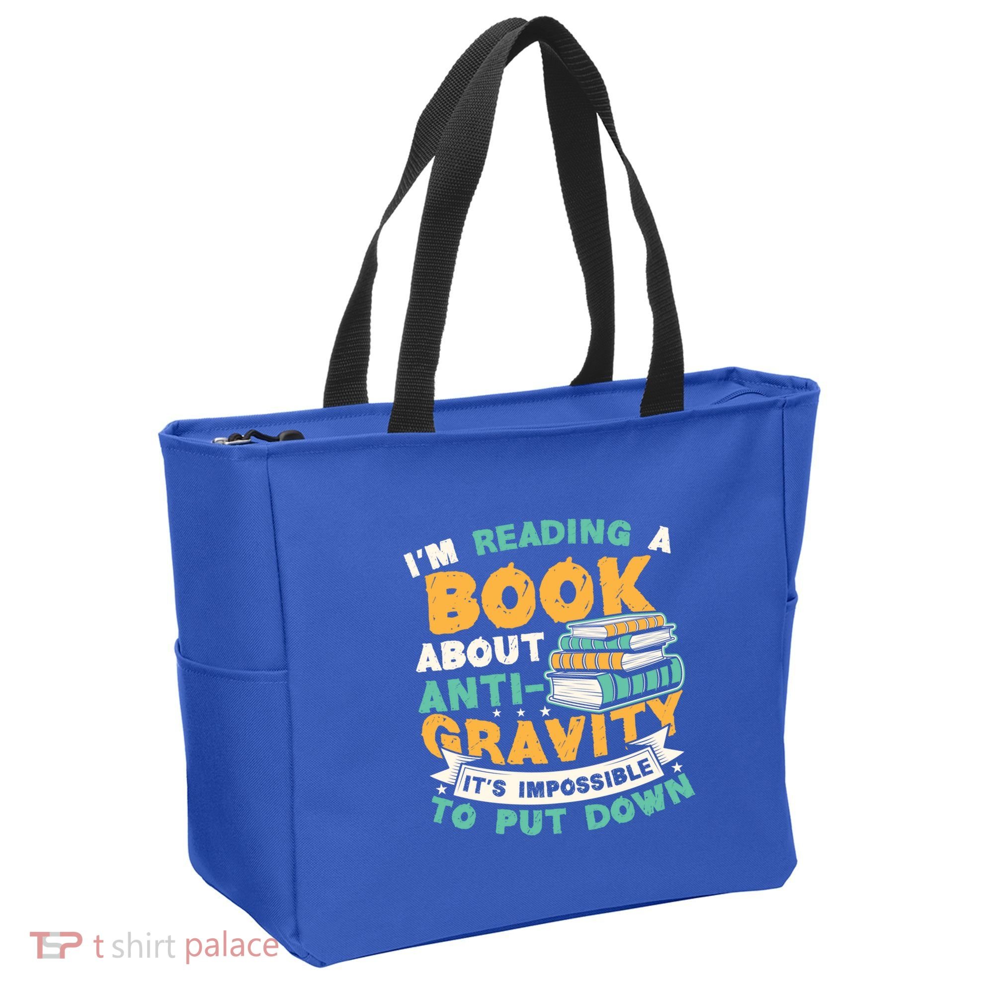 Reading Book About Anti Gravity Funny Science Physicist Gift Tote Bag