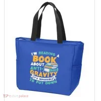 Reading Book About Anti Gravity Funny Science Physicist Gift Tote Bag thumb 3