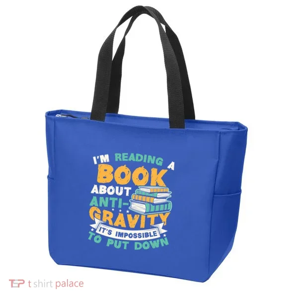 Reading Book About Anti Gravity Funny Science Physicist Gift Tote Bag