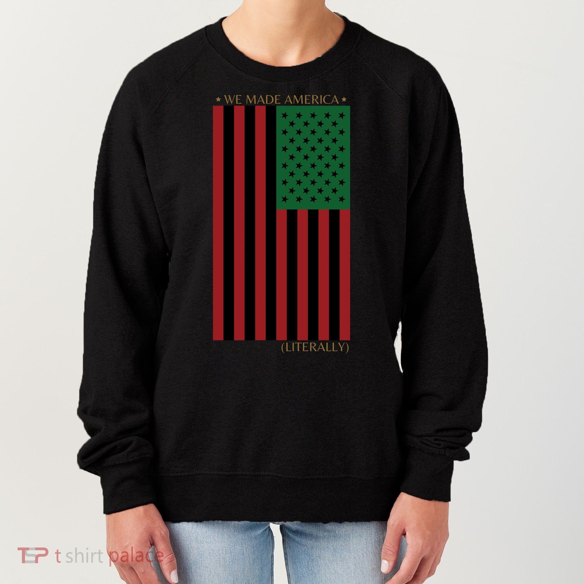 Red Black And Green Flag RBG American Flag Women's Sweatshirt