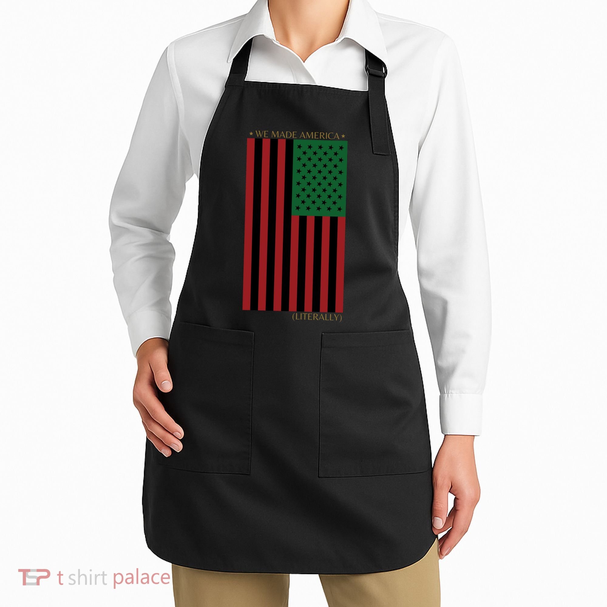 Red Black And Green Flag RBG American Flag Apron