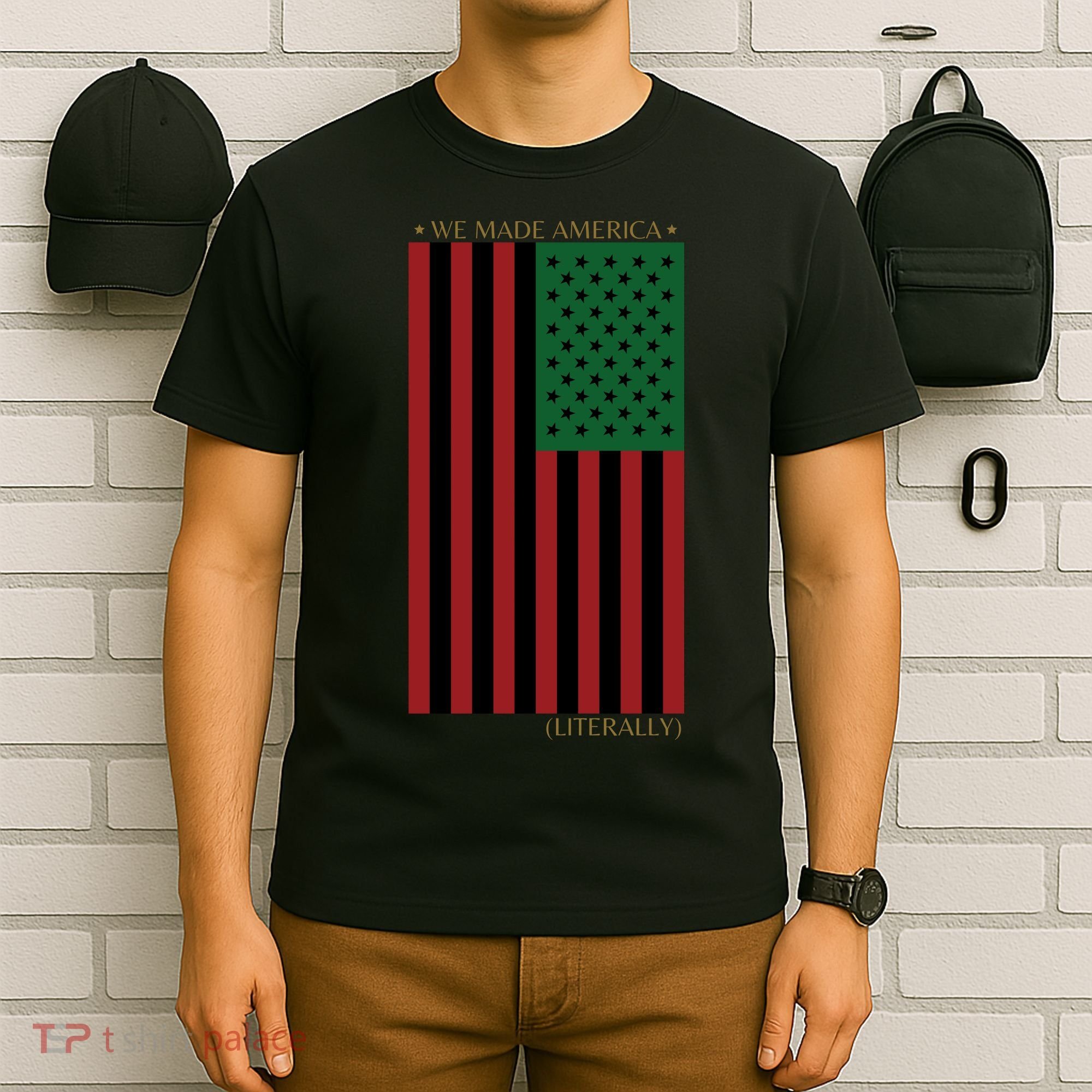 Red Black And Green Flag RBG American Flag T-Shirt