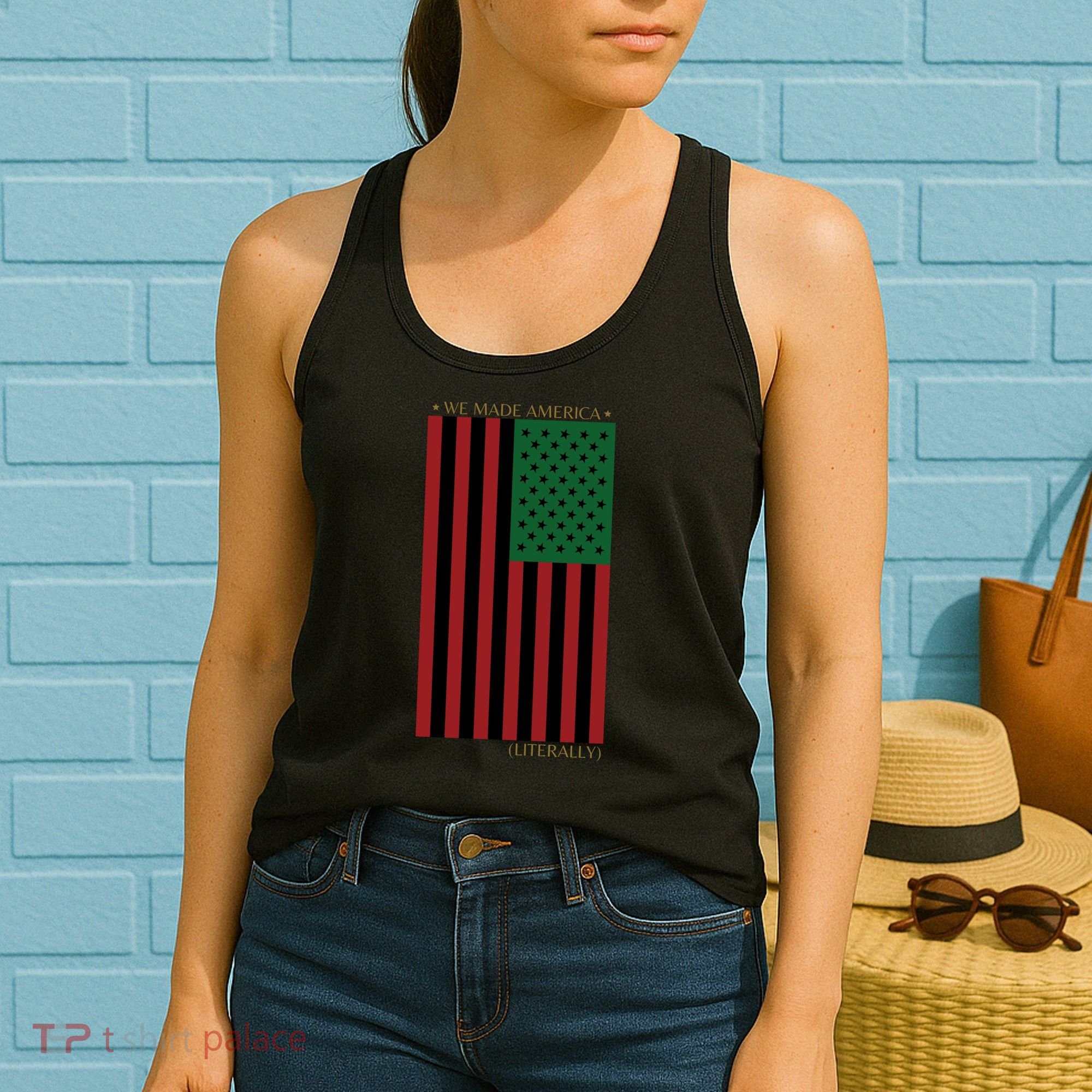 Red Black And Green Flag RBG American Flag Women's Tank Top