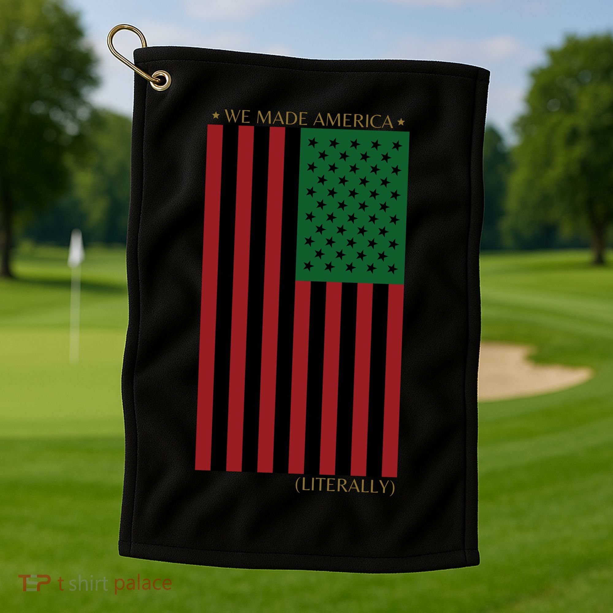 Red Black And Green Flag RBG American Flag Golf Towel
