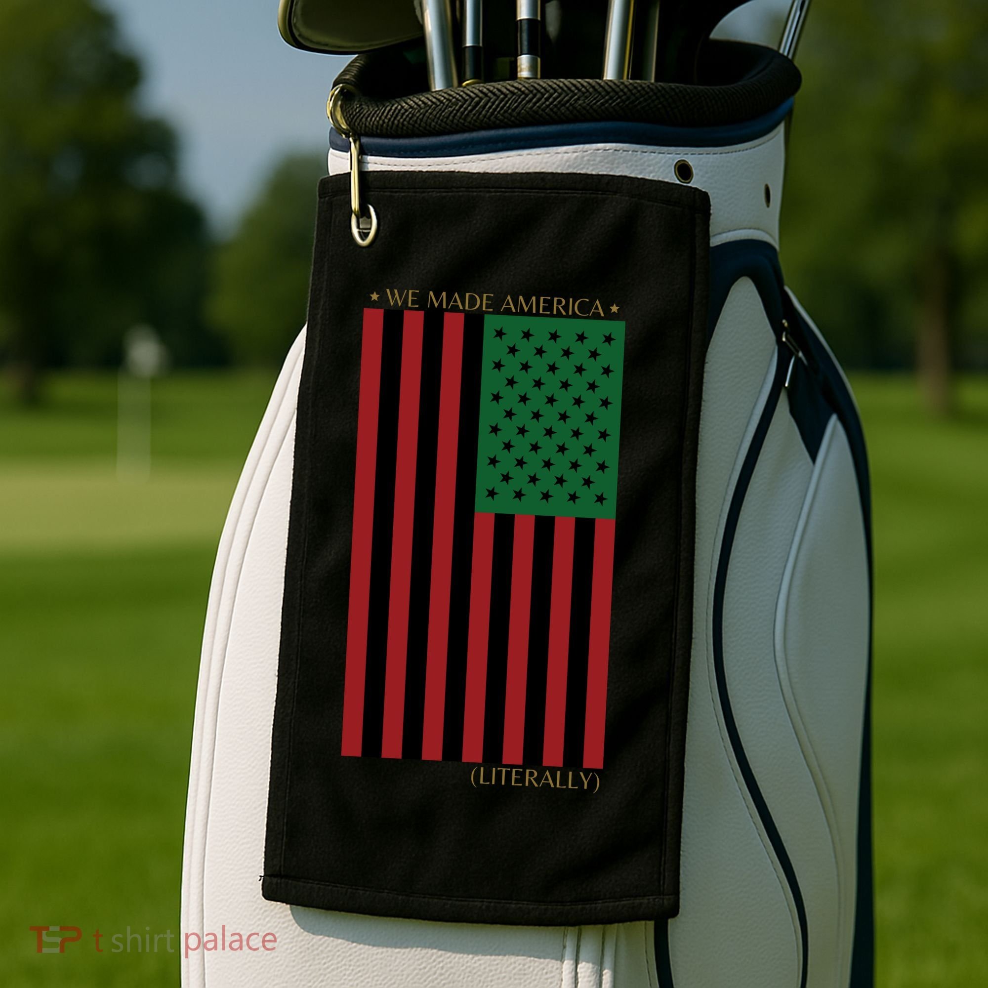 Red Black And Green Flag RBG American Flag Golf Towel