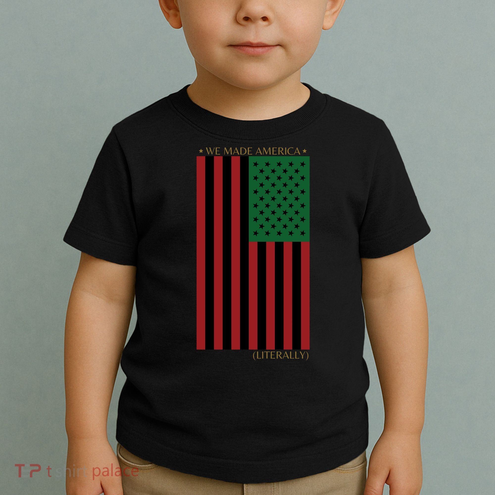 Red Black And Green Flag RBG American Flag Toddler T-Shirt