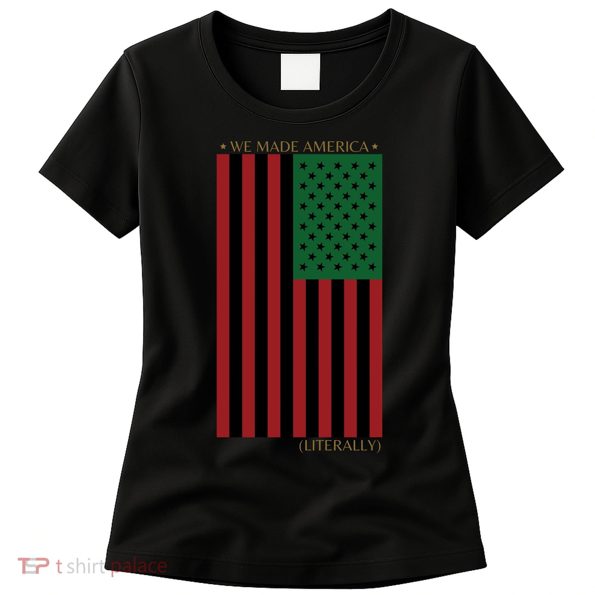 Red Black And Green Flag RBG American Flag Women's T-Shirt