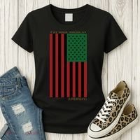 Red Black And Green Flag RBG American Flag Women's T-Shirt thumb 3