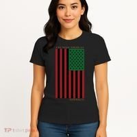 Red Black And Green Flag RBG American Flag Women's T-Shirt thumb 4