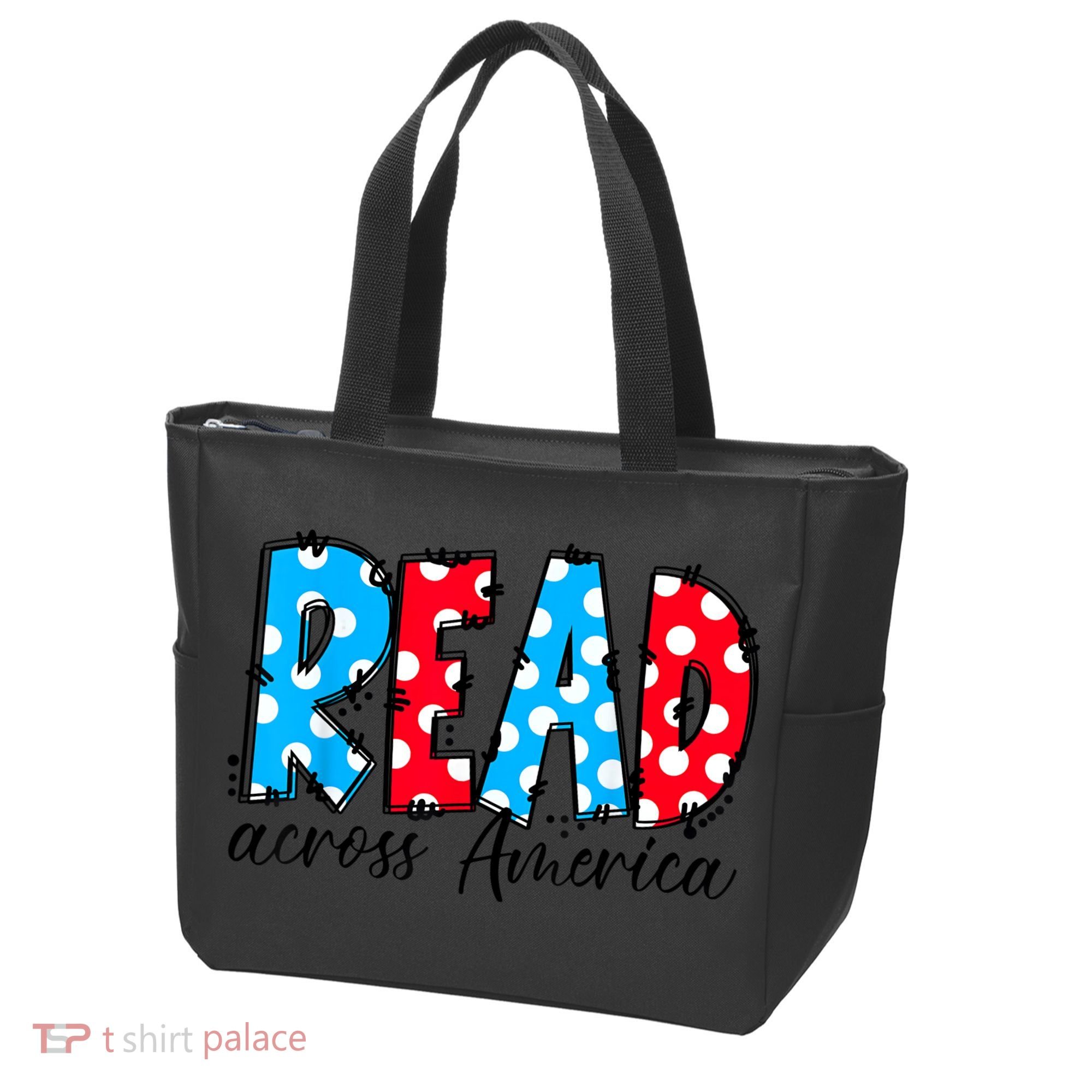 Read Books Across America Funny Bookworm Reader Book Lover Tote Bag