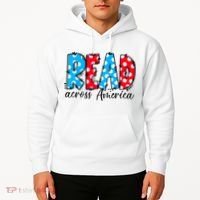Read Books Across America Funny Bookworm Reader Book Lover Hoodie thumb 2