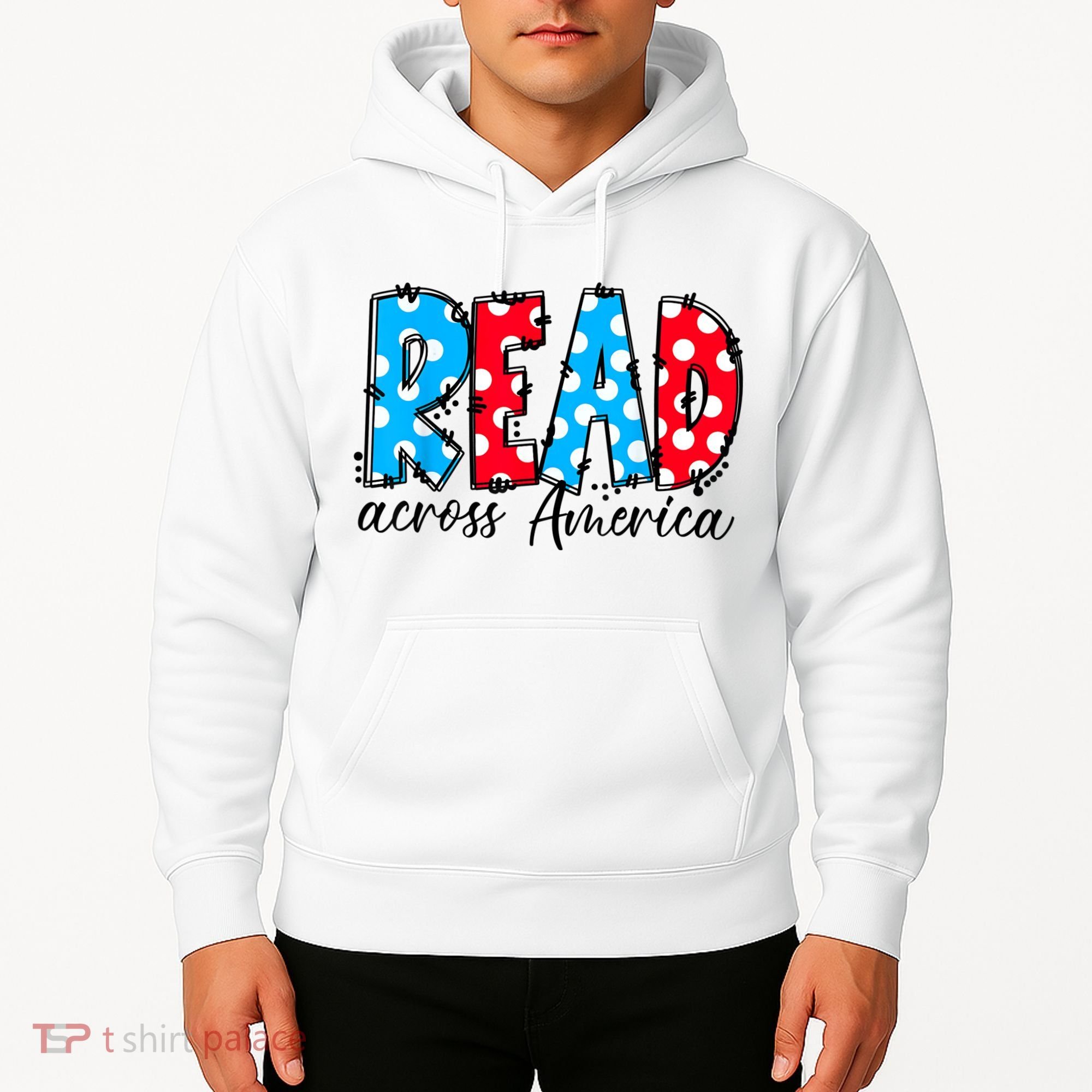Read Books Across America Funny Bookworm Reader Book Lover Hoodie