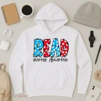 Read Books Across America Funny Bookworm Reader Book Lover Hoodie thumb 3