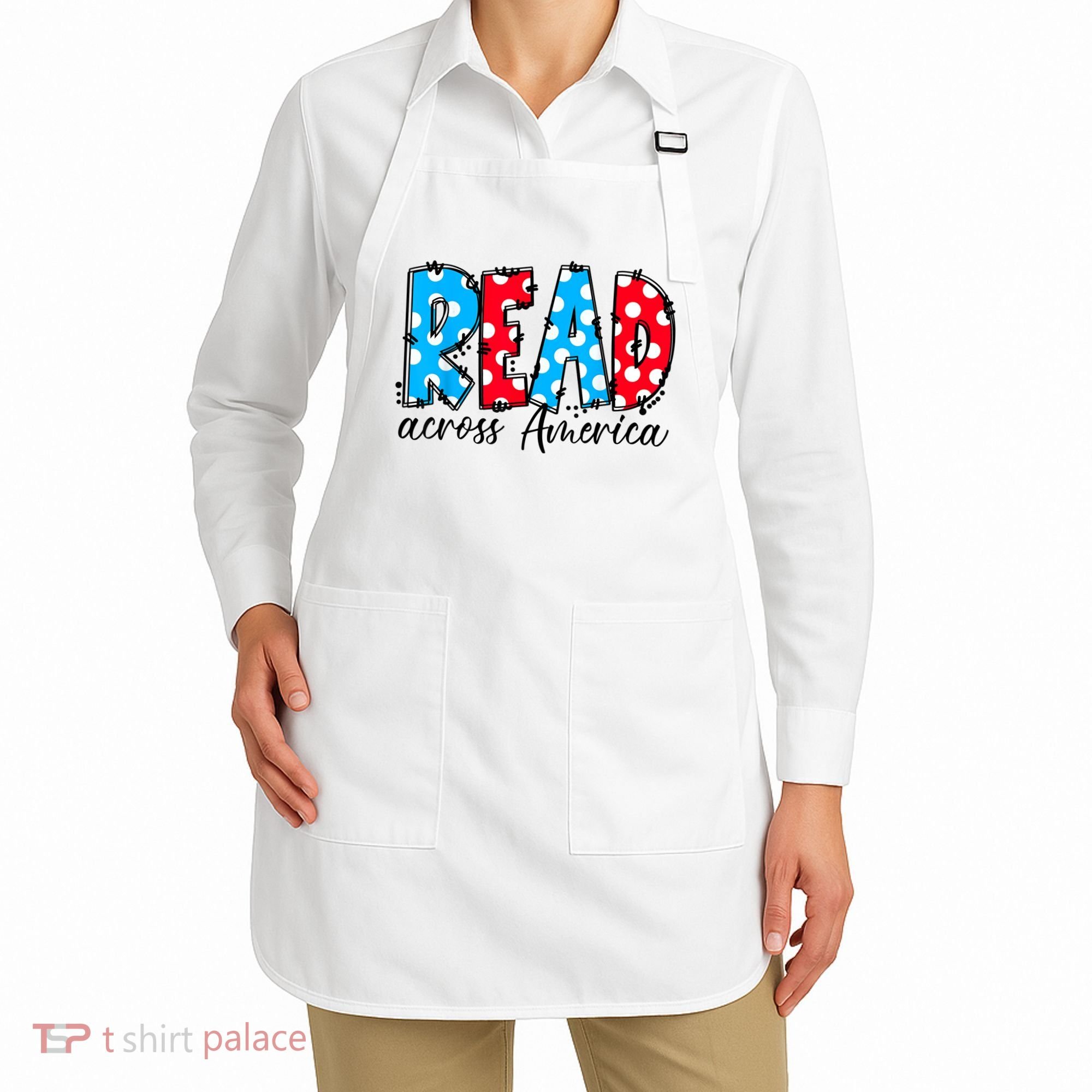 Read Books Across America Funny Bookworm Reader Book Lover Apron
