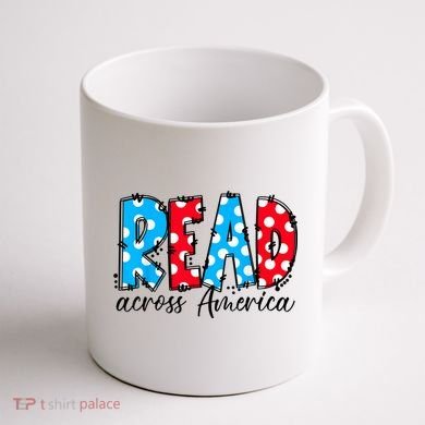 Read Books Across America Funny Bookworm Reader Book Lover Coffee Mug back