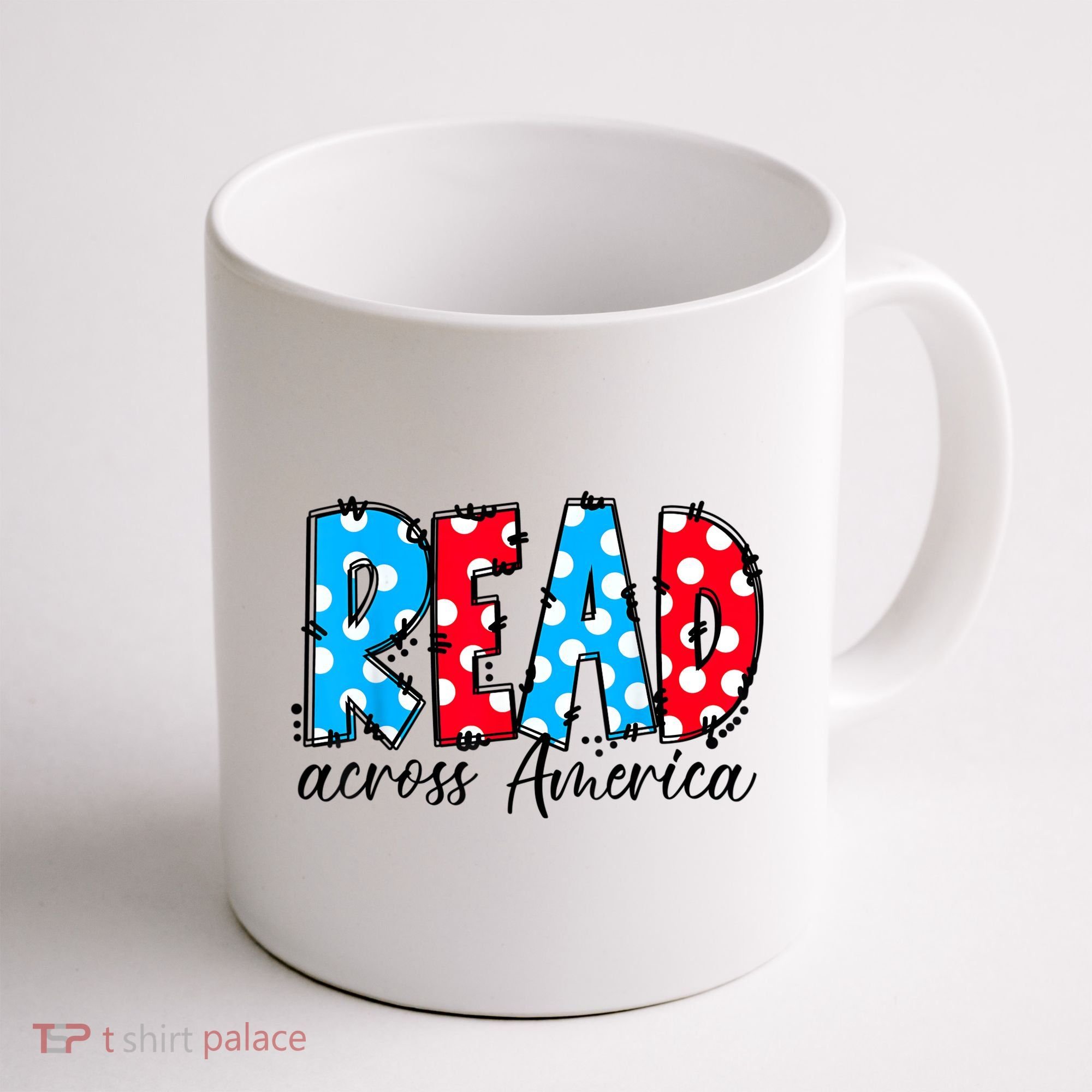 Read Books Across America Funny Bookworm Reader Book Lover Coffee Mug