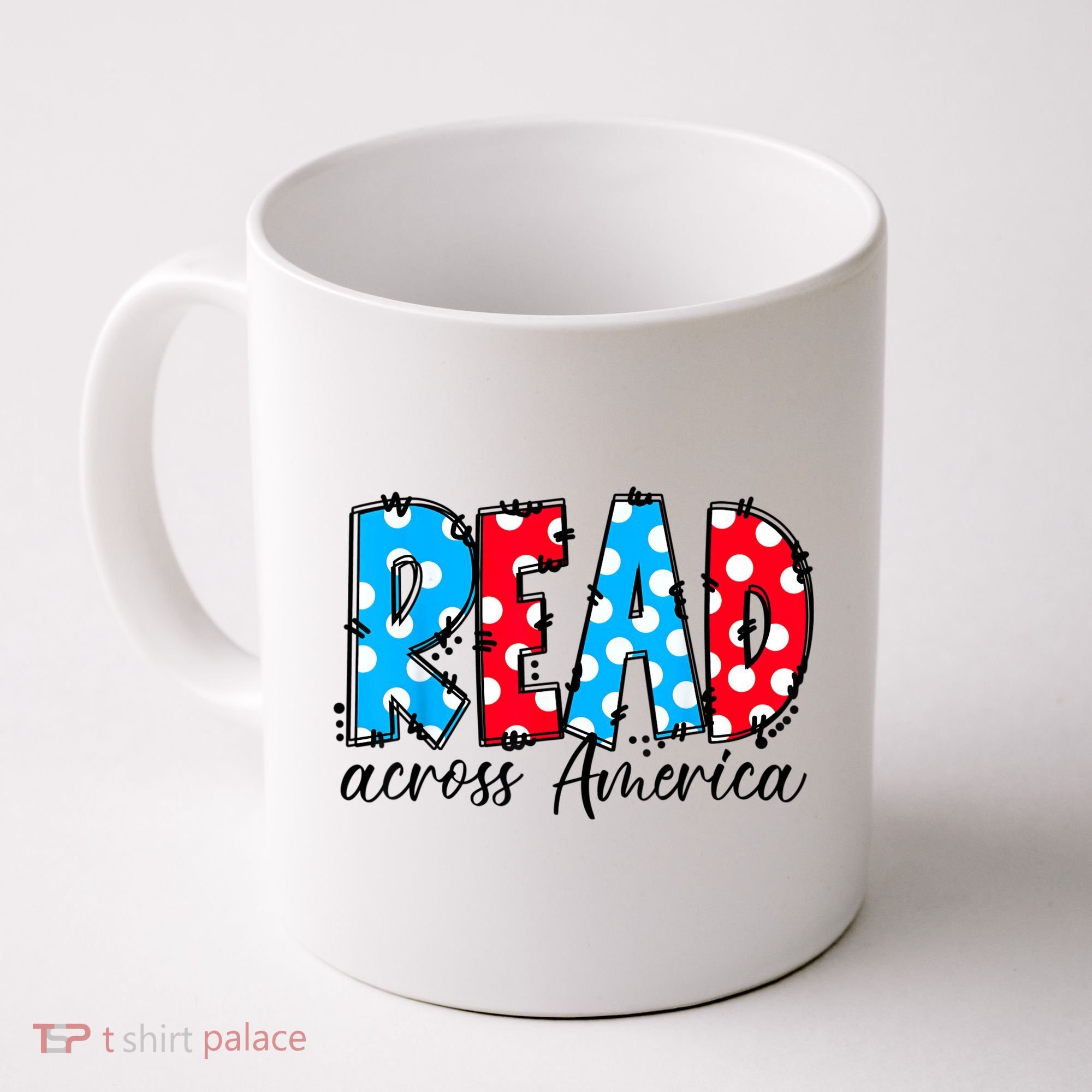 Read Books Across America Funny Bookworm Reader Book Lover Coffee Mug