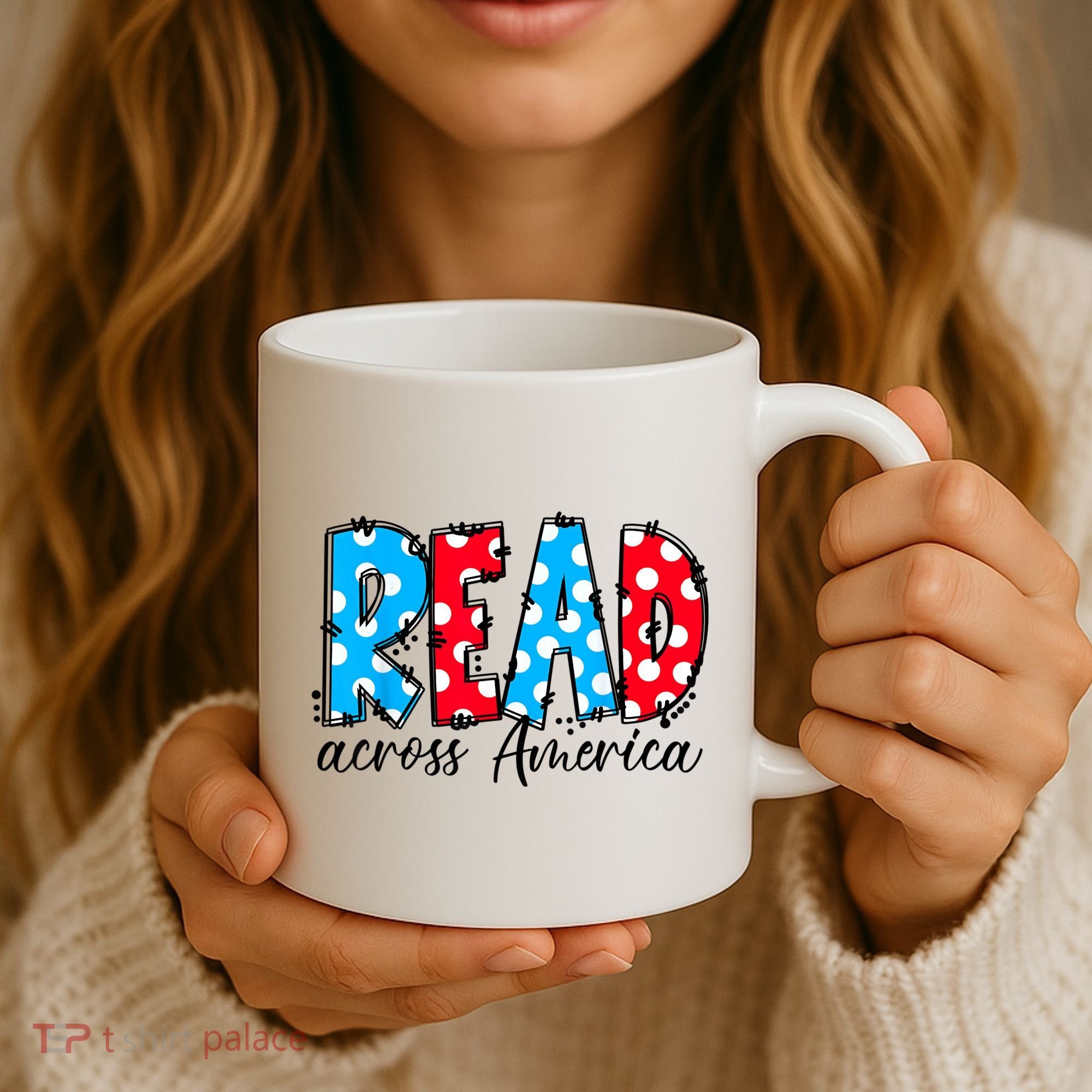 Read Books Across America Funny Bookworm Reader Book Lover Coffee Mug