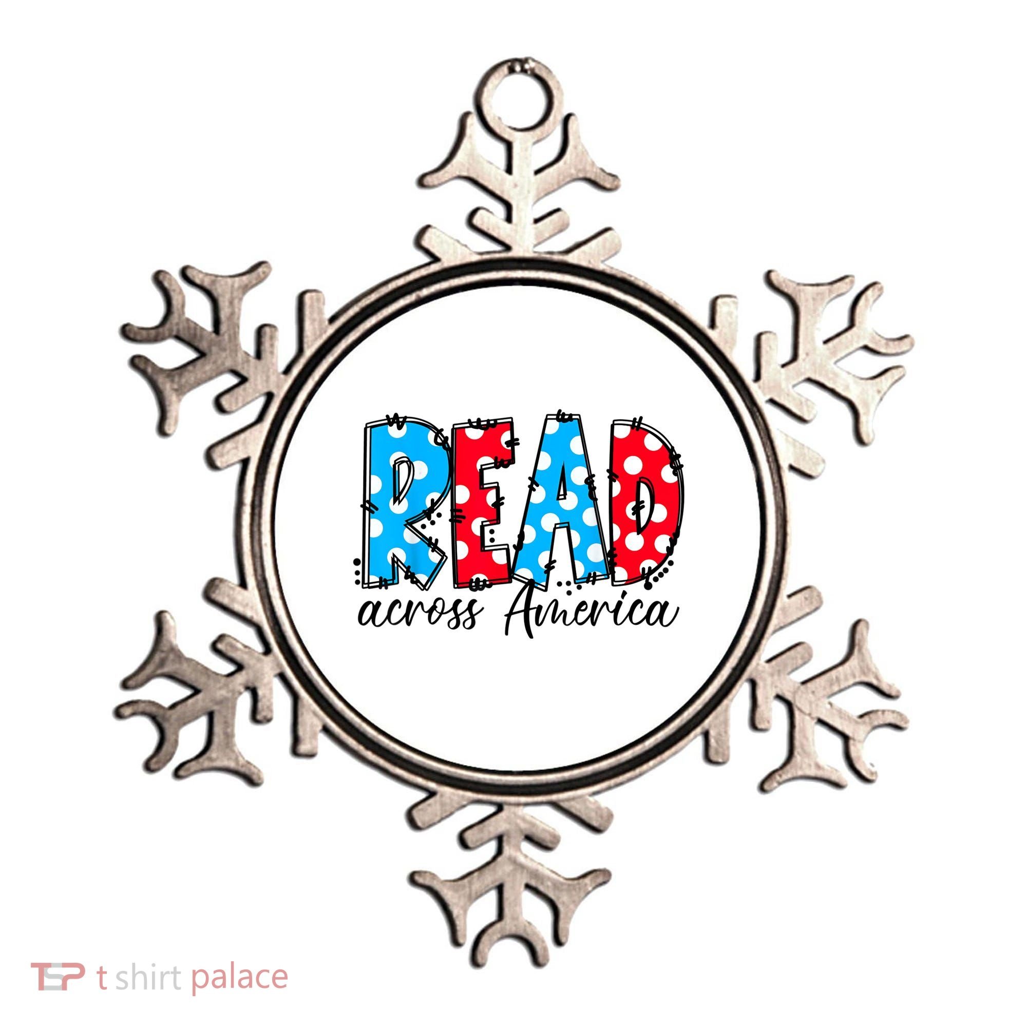 Read Books Across America Funny Bookworm Reader Book Lover Ornament