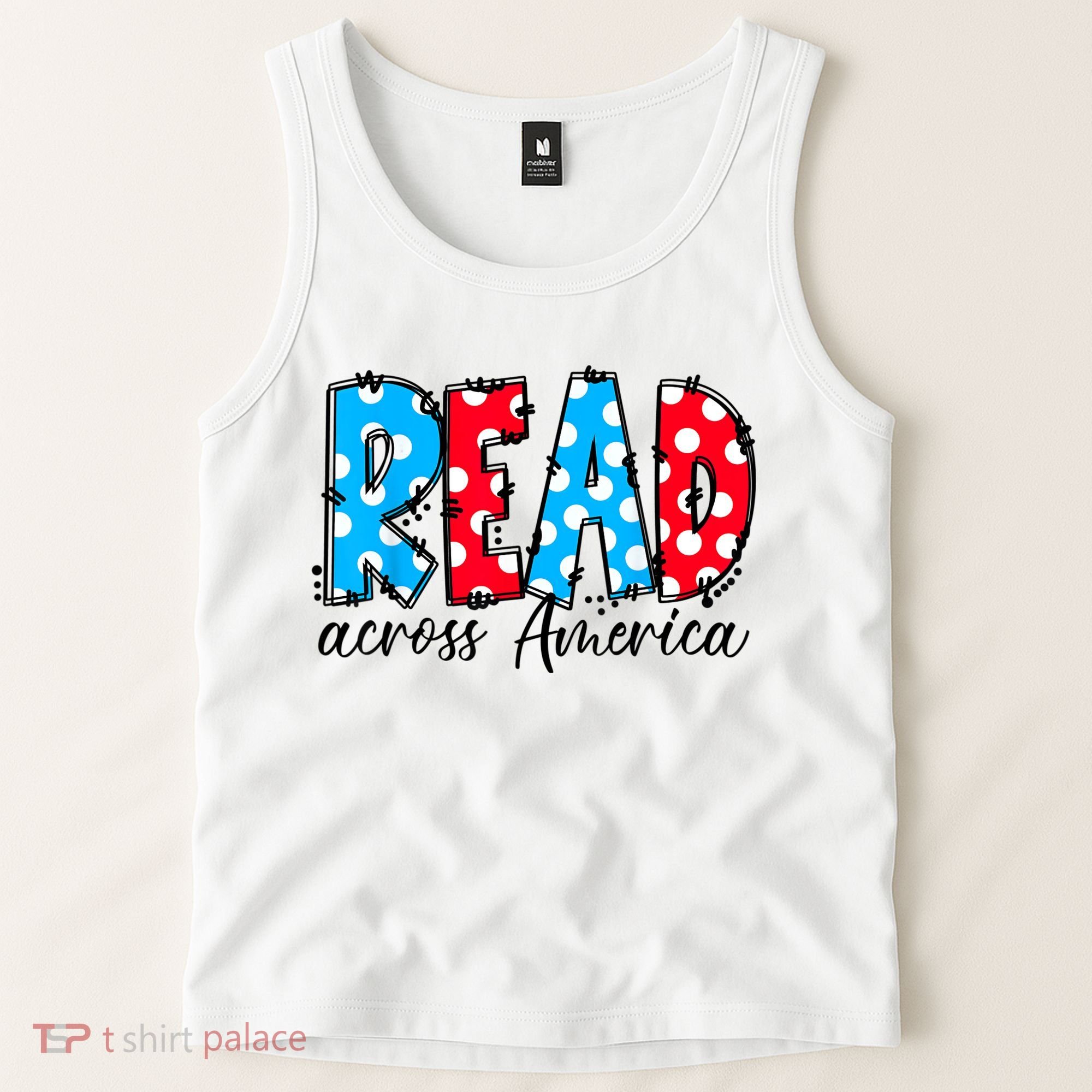 Read Books Across America Funny Bookworm Reader Book Lover Tank Top