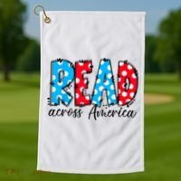 Read Books Across America Funny Bookworm Reader Book Lover Golf Towel thumb 1