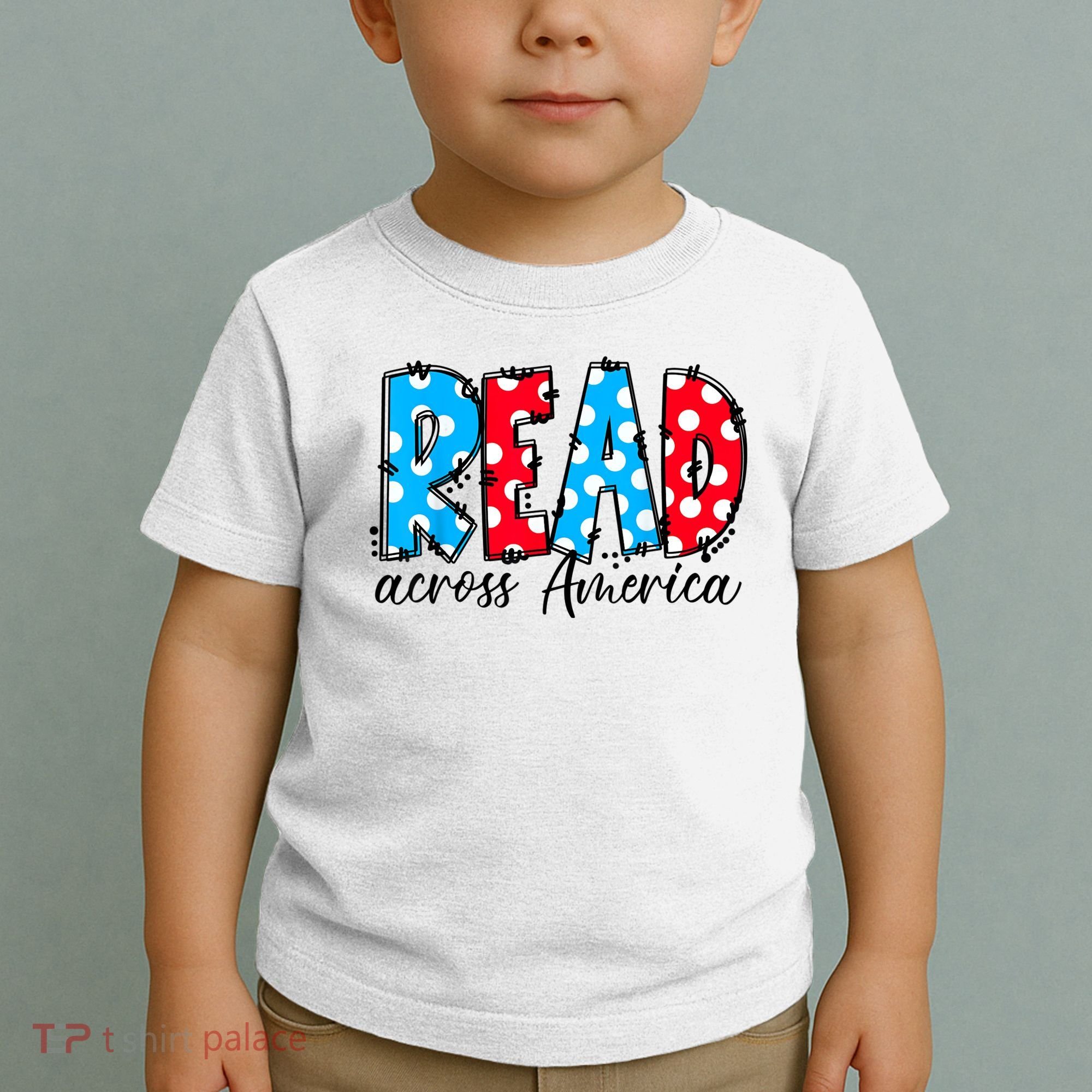 Read Books Across America Funny Bookworm Reader Book Lover Toddler T-Shirt