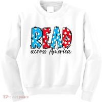 Read Books Across America Funny Bookworm Reader Book Lover Kids Sweatshirt thumb 0