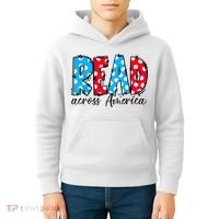 Read Books Across America Funny Bookworm Reader Book Lover Kids Hoodie thumb 4