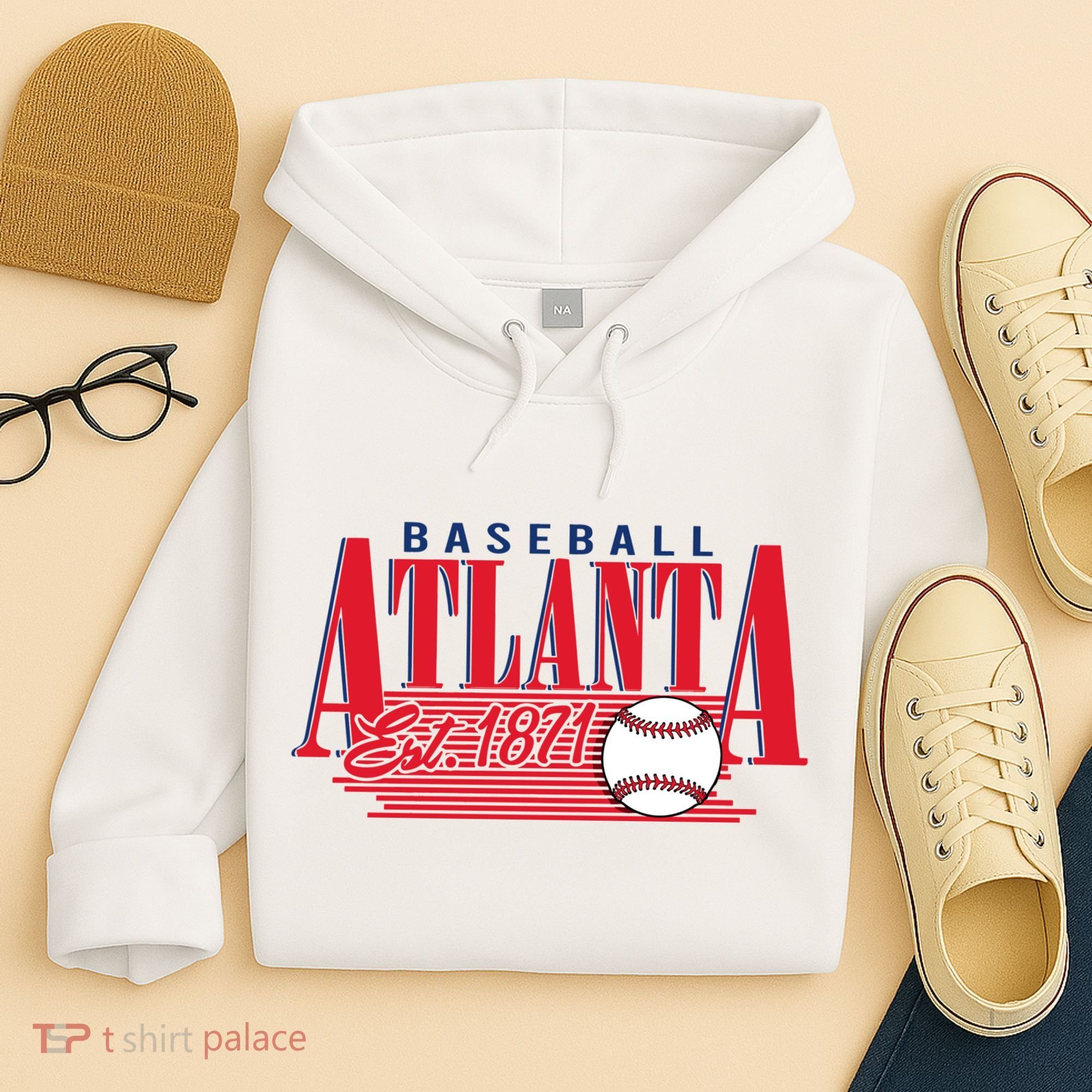 Retro Baseball Atlanta Est 1871 Hoodie