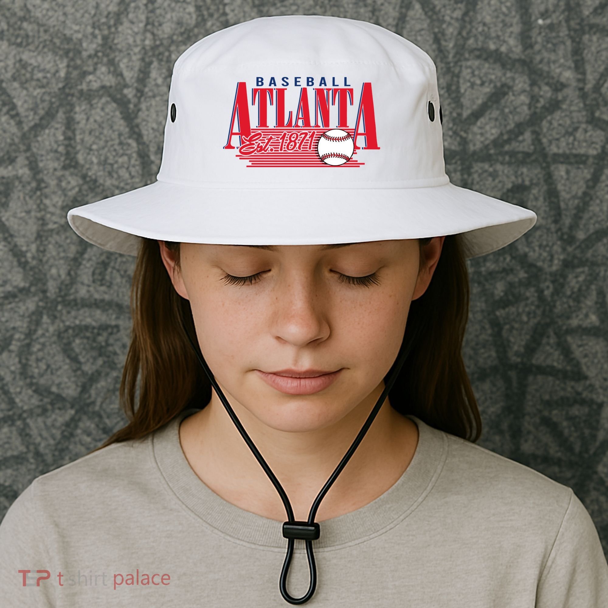 Retro Baseball Atlanta Est 1871 Bucket Hat