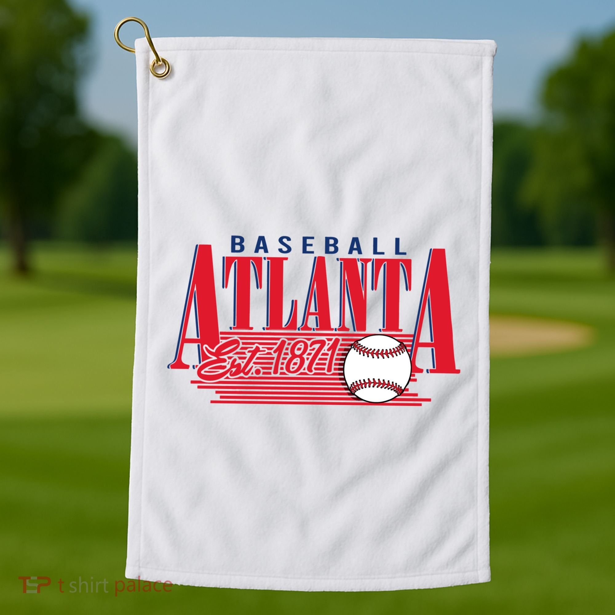 Retro Baseball Atlanta Est 1871 Golf Towel