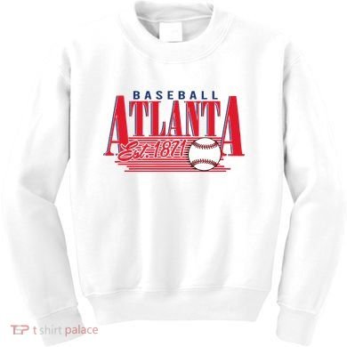 Retro Baseball Atlanta Est 1871 Kids Sweatshirt
