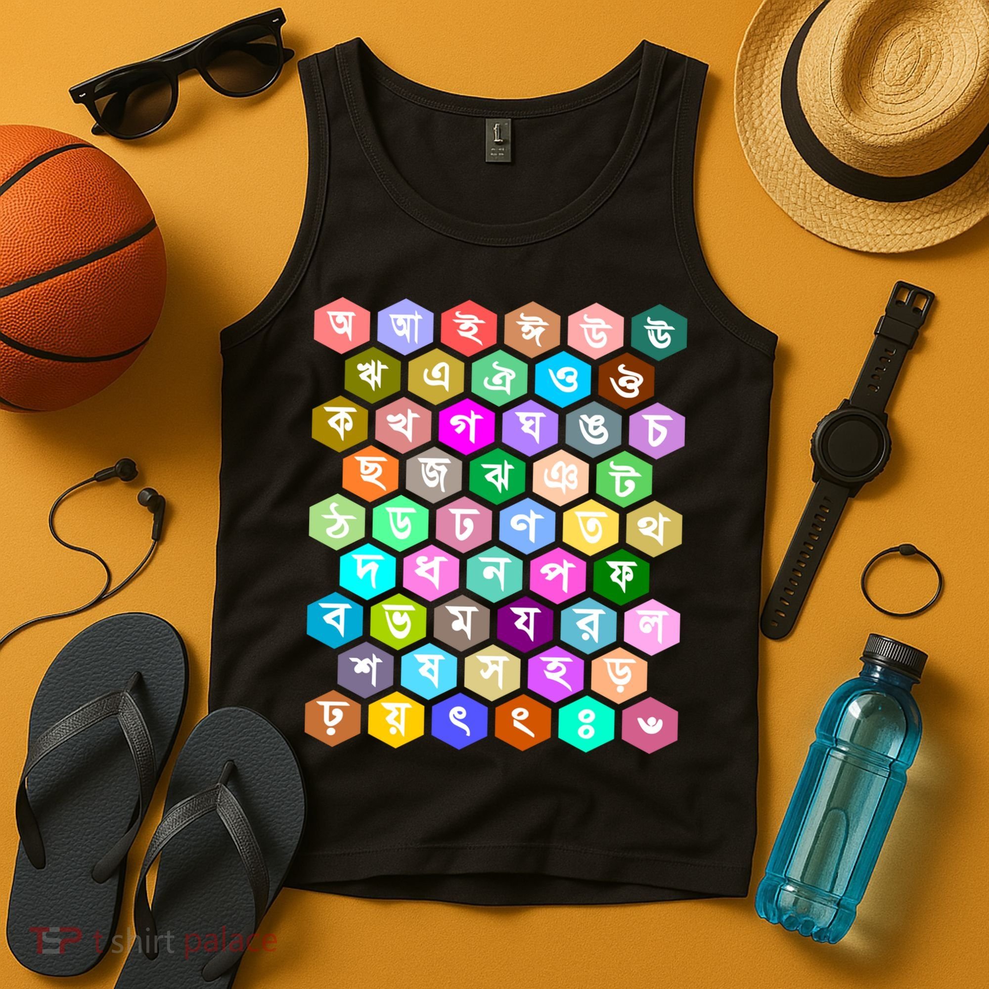 Rainbow Bangla Alphabets Letters Learning Bengali Tank Top