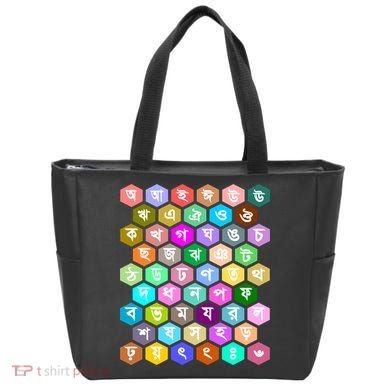 Rainbow Bangla Alphabets Letters Learning Bengali Tote Bag