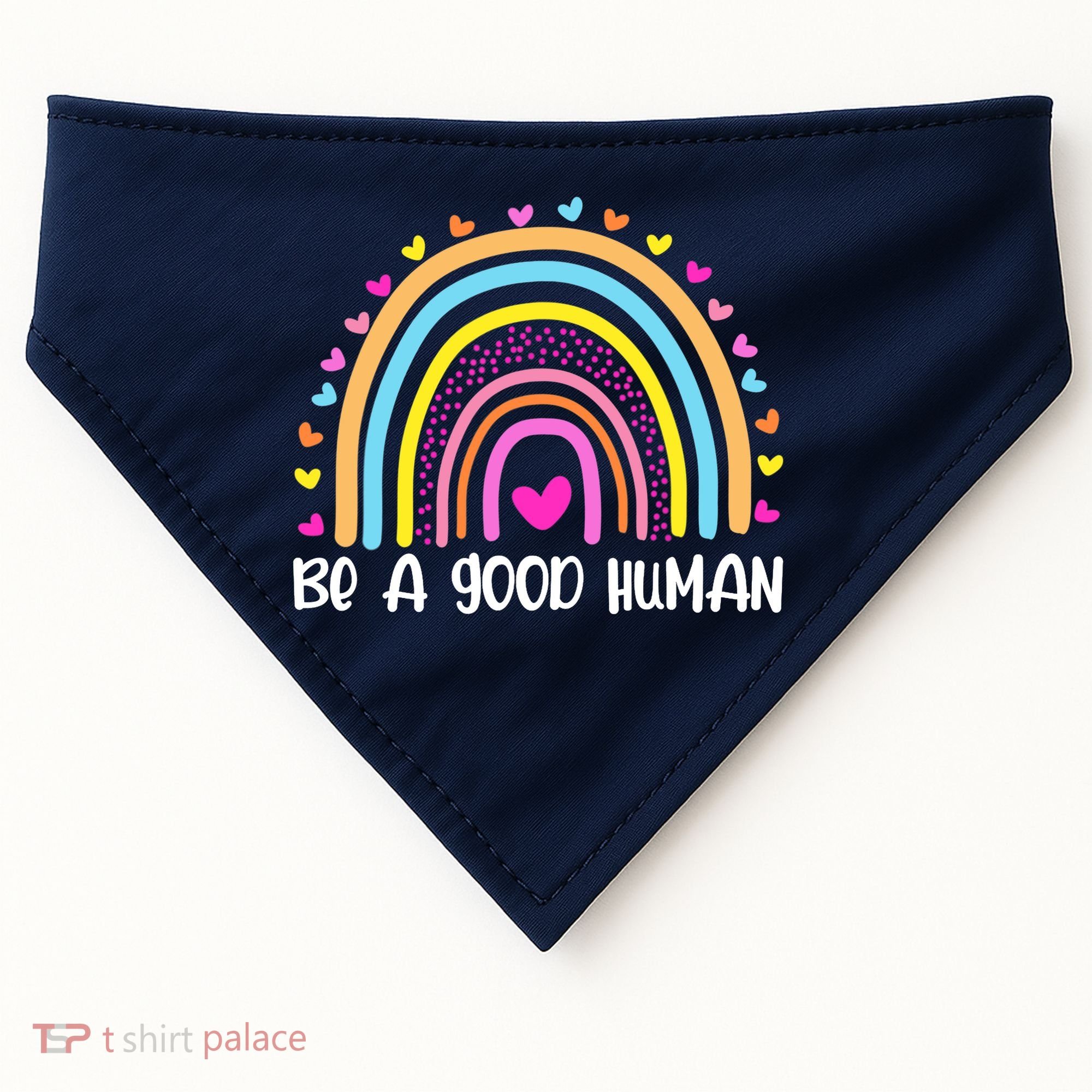 Retro Be A Good Human Saying Kindness Quote Positive Message USA-Made Doggie Bandana