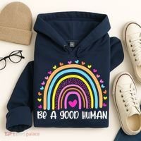 Retro Be A Good Human Saying Kindness Quote Positive Message Hoodie thumb 4