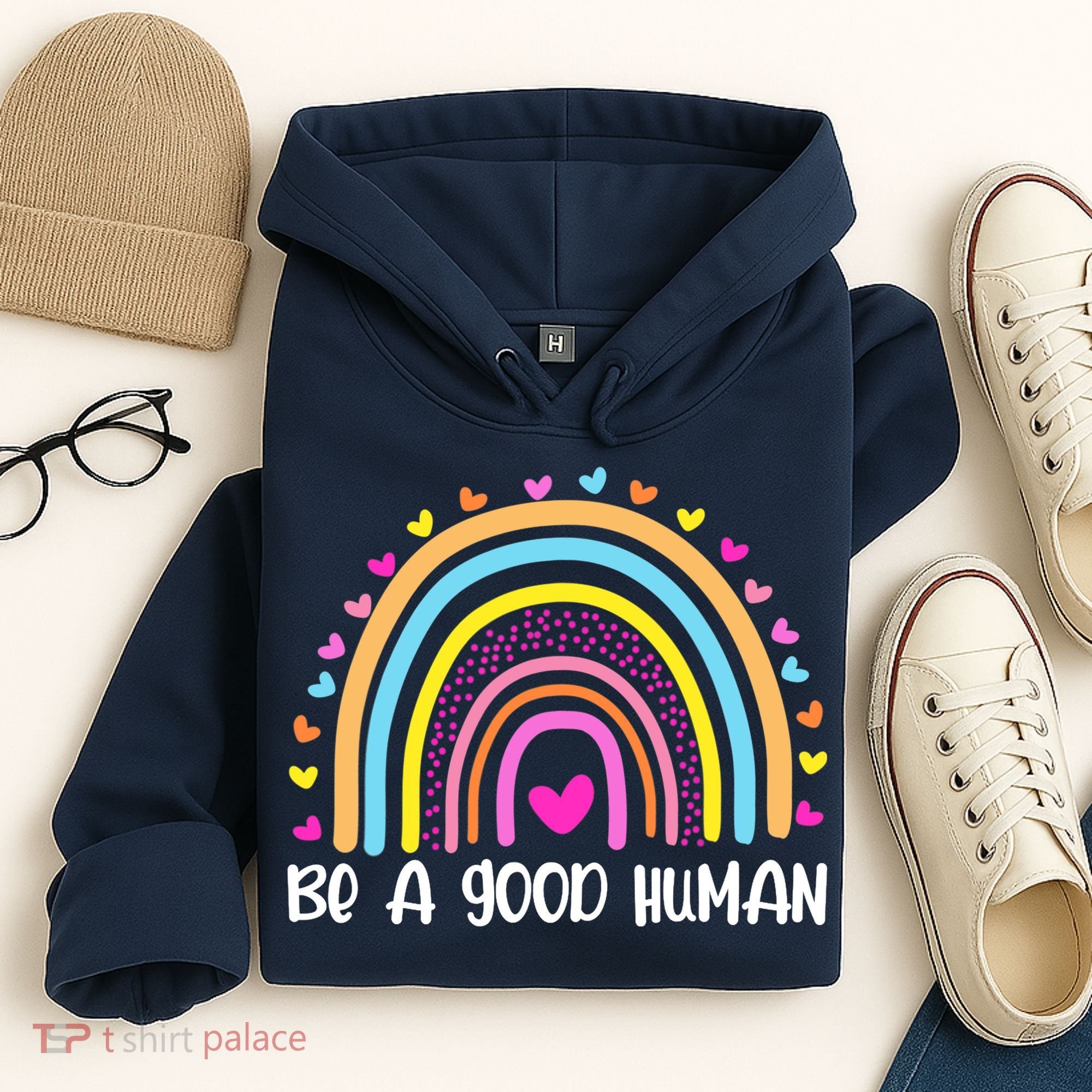 Retro Be A Good Human Saying Kindness Quote Positive Message Hoodie